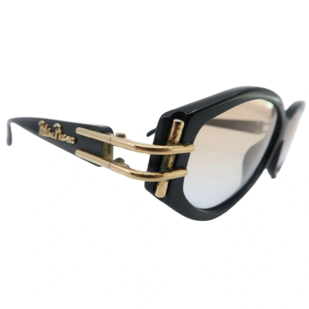 Paloma Picasso Killer Vintage Sunglasses Jet Black with Gold Hardware, Germany